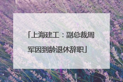 上海建工：副总裁周军因到龄退休辞职